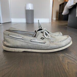 Sperry Top-Sider Boat Shoes Grey Leather Men's